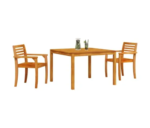 Sodo Valgomojo Komplektas 3 Pcs Ruda Akacijos Medienos Masyvas