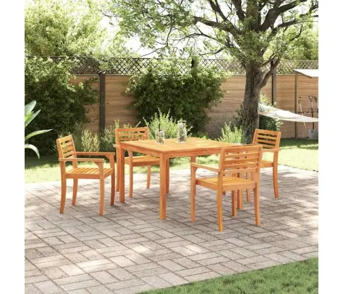 Dārza Ēdamsets 5 Pcs Brūna 110 X 110 X 75 Cm Akācijas Masīvkoks Vidaxl