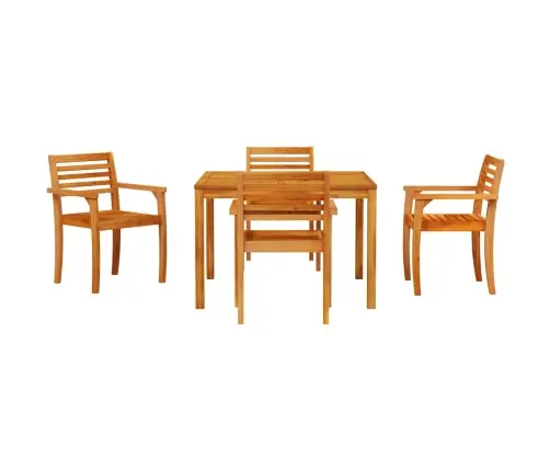 Dārza Ēdamsets 5 Pcs Brūna 110 X 110 X 75 Cm Akācijas Masīvkoks Vidaxl