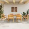 Dārza Ēdamistabas Komplekts 7 Pcs Dabīgs 180 X 90 X 75 Cm Vidaxl