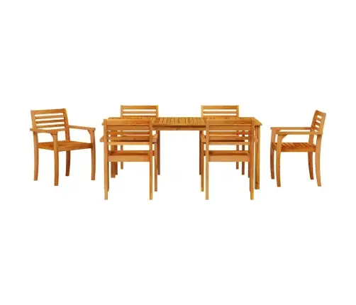 Dārza Ēdamistabas Komplekts 7 Pcs Dabīgs 180 X 90 X 75 Cm Vidaxl