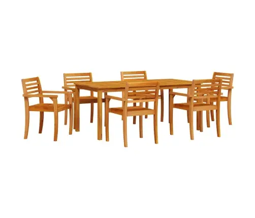 Dārza Ēdamistabas Komplekts 7 Pcs Dabīgs 180 X 90 X 75 Cm Vidaxl
