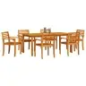 Dārza Ēdamistabas Komplekts 7 Pcs Dabīgs 180 X 90 X 75 Cm Vidaxl