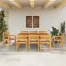 Aia Söögilaudade Komplekt 9 Pcs Pruun Tugev Akaatsiapuit