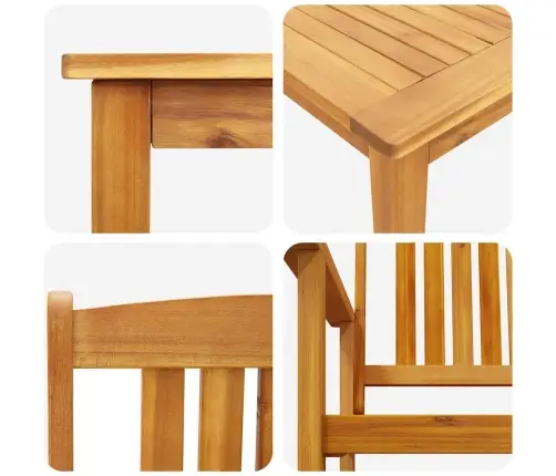 Aia Söögilaudade Komplekt 3 Pcs Pruun Tugev Akaatsiapuit Aia Söögilaudade Komplekt 3 Pcs Pruun Tugev Akaatsiapuit