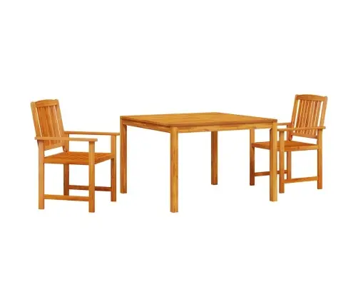 Sodo Valgomojo Komplektas 3 Pcs Ruda Akacijos Medienos Masyvas Sodo Valgomojo Komplektas 3 Pcs Ruda Akacijos Medienos Masyvas