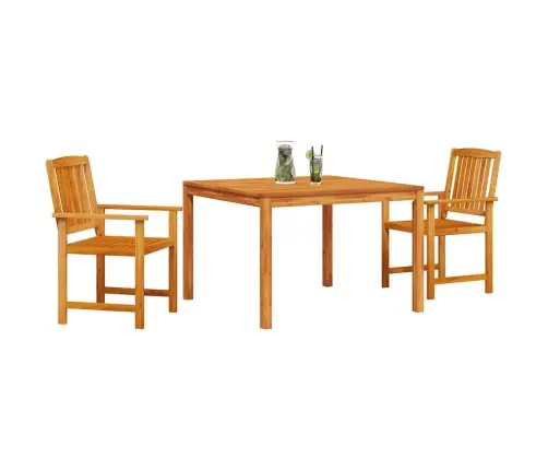 Sodo Valgomojo Komplektas 3 Pcs Ruda Akacijos Medienos Masyvas Sodo Valgomojo Komplektas 3 Pcs Ruda Akacijos Medienos Masyvas