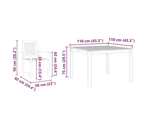 Sodo Valgomojo Komplektas 3 Pcs Ruda Akacijos Medienos Masyvas Sodo Valgomojo Komplektas 3 Pcs Ruda Akacijos Medienos Masyvas
