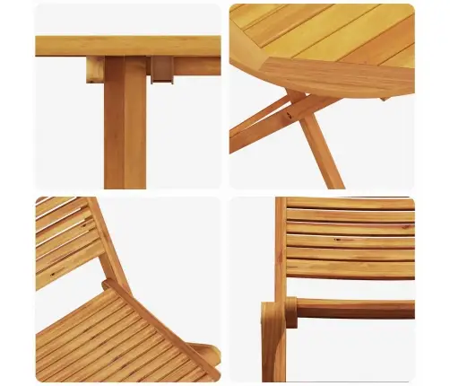 Āra Mēbeļu Komplekts 3 Pcs Dabiska Koksne 60 X 60 X 75 Cm Vidaxl