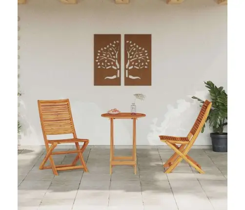 Kokkupandav Bistroo Komplekt 3 Pcs Pruun Tugev Akaatsiapuit