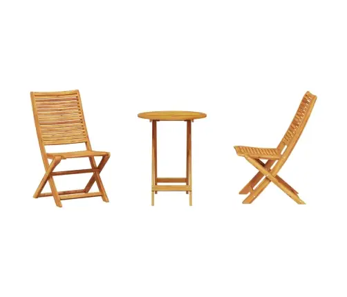 Āra Mēbeļu Komplekts 3 Pcs Dabiska Koksne 60 X 60 X 75 Cm Vidaxl