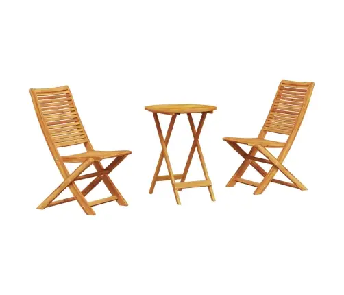 Āra Mēbeļu Komplekts 3 Pcs Dabiska Koksne 60 X 60 X 75 Cm Vidaxl