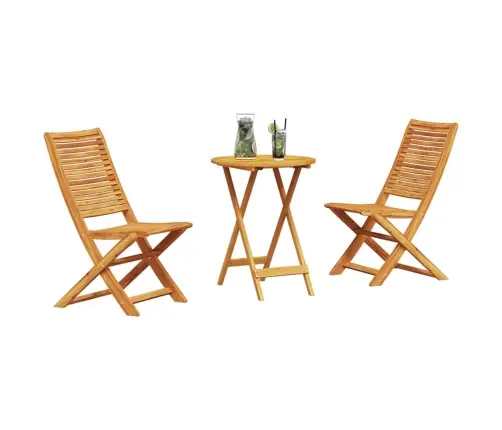 Kokkupandav Bistroo Komplekt 3 Pcs Pruun Tugev Akaatsiapuit