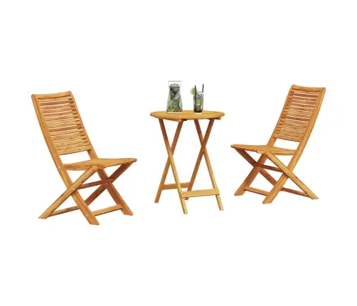 Āra Mēbeļu Komplekts 3 Pcs Dabiska Koksne 60 X 60 X 75 Cm Vidaxl