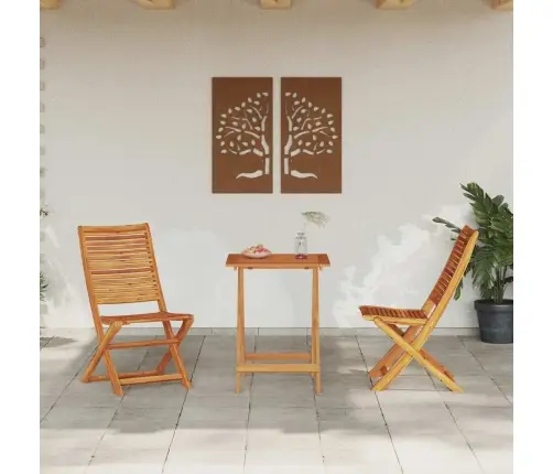 Āra Mēbeļu Komplekts 3 Pcs Dabiska Koksne 60 X 60 X 75 Cm Vidaxl