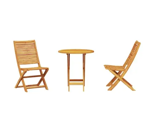 Āra Mēbeļu Komplekts 3 Pcs Dabiska Koksne 70 X 70 X 75 Cm Vidaxl