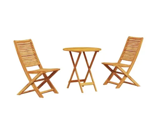 Āra Mēbeļu Komplekts 3 Pcs Dabiska Koksne 70 X 70 X 75 Cm Vidaxl