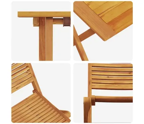 Āra Mēbeļu Komplekts 3 Pcs Dabisks Koks 70 X 70 X 75 Cm Vidaxl