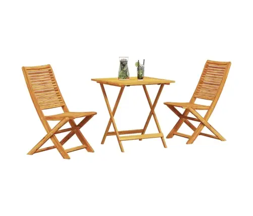 Āra Mēbeļu Komplekts 3 Pcs Dabisks Koks 70 X 70 X 75 Cm Vidaxl