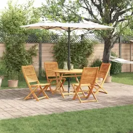 Aia Söögilaudade Komplekt 5 Pcs Pruun Tugev Akaatsiapuit