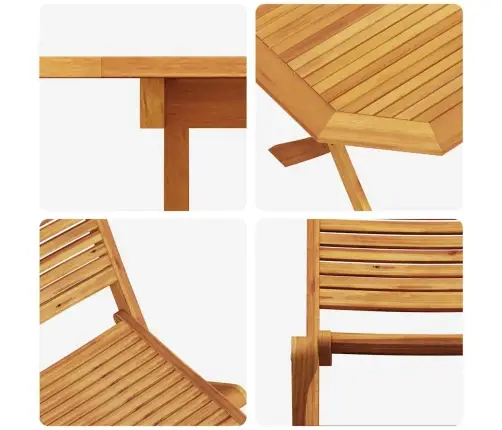 Āra Ēdamistabu Komplekts 5 Pcs Dabiska Koksne Vidaxl