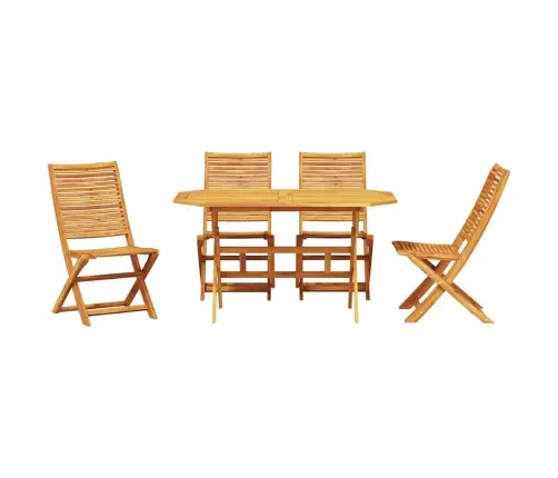 Āra Ēdamistabu Komplekts 5 Pcs Dabiska Koksne Vidaxl