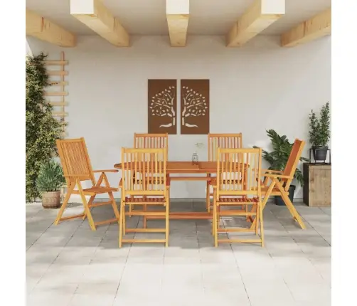 Aia Söögilaudade Komplekt 7 Pcs Pruun Tugev Akatsiapuu