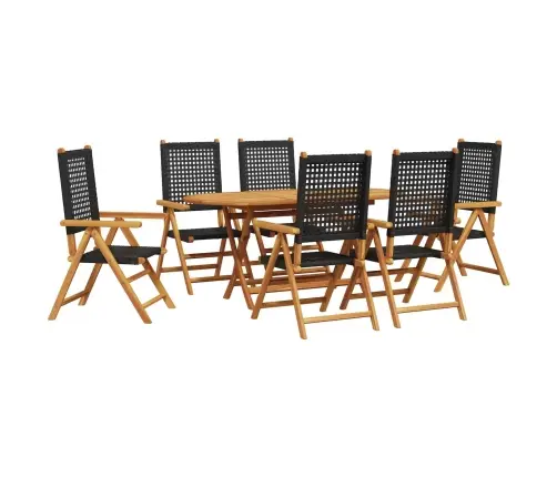 Dārza Ēdamgalds 7 Pcs Melna Vidaxl