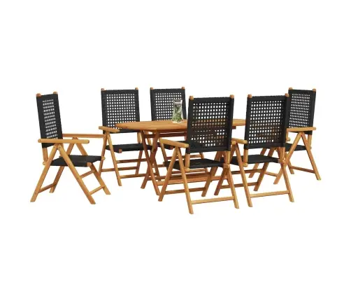 Dārza Ēdamgalds 7 Pcs Melna Vidaxl