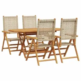 Aia Söögilaudade Komplekt 5 Pcs Beež Tugev Akatsiapuu