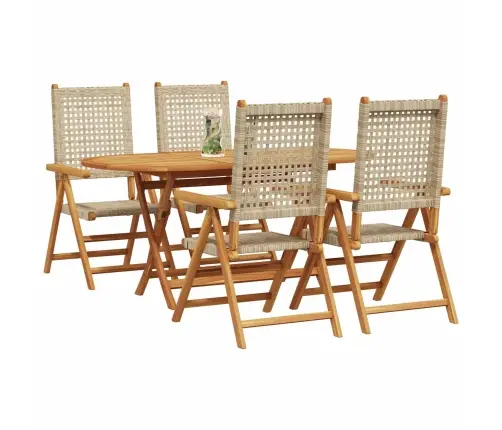 Aia Söögilaudade Komplekt 5 Pcs Beež Tugev Akatsiapuu