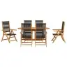 Dārza Galds 7 Pcs Melna Vidaxl