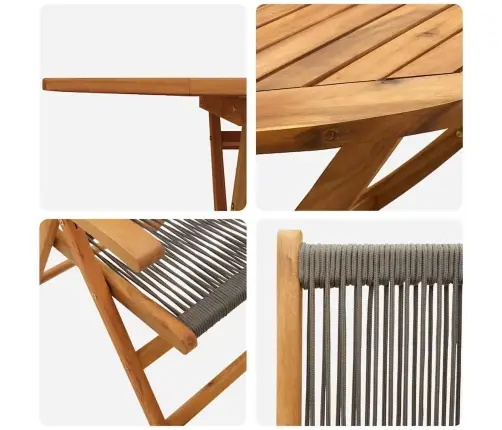 Dārza Ēdamgalds 5 Pcs Pelēka Vidaxl