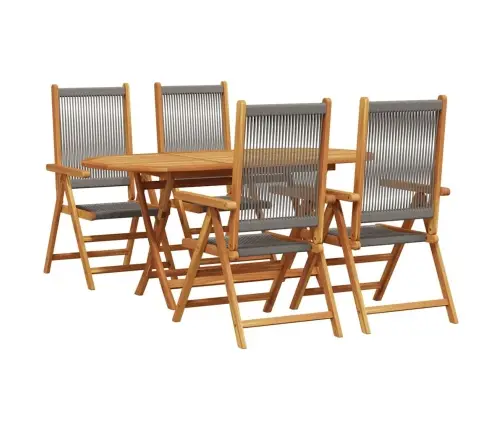 Dārza Ēdamgalds 5 Pcs Pelēka Vidaxl