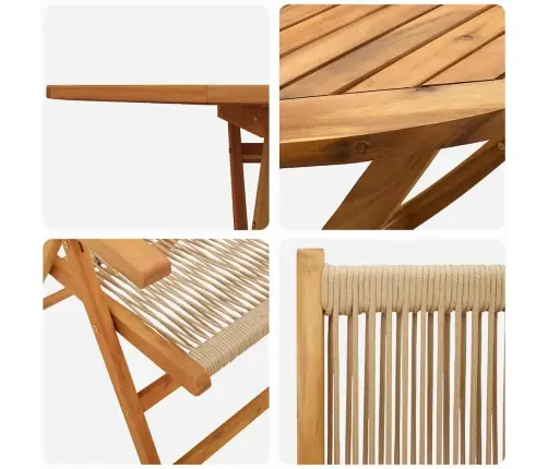 Salokāms Dārza Galds 5 Pcs Bēša 160X85X75 Cm Vidaxl