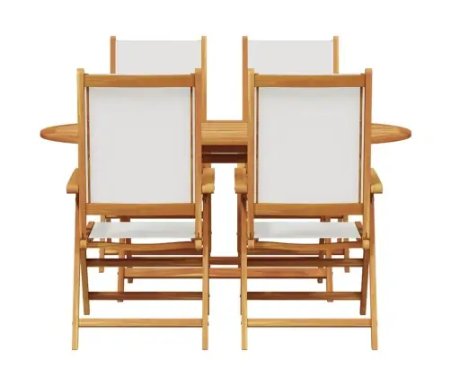 Sodo Valgomojo Komplektas 5 Pcs Kreminė Balta