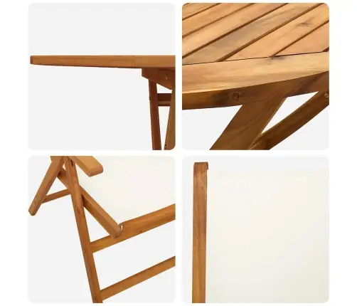 Dārza Ēdamgalds 7 Pcs Krēmkrāsas Balts 6 Sēdvietu Komplekts Vidaxl