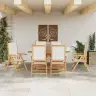 Dārza Ēdamgalds 7 Pcs Krēmkrāsas Balts 6 Sēdvietu Komplekts Vidaxl