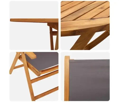 Dārza Ēdamgalds 7 Pcs Antracīts 6-Vietīgs Koks, Audums Vidaxl