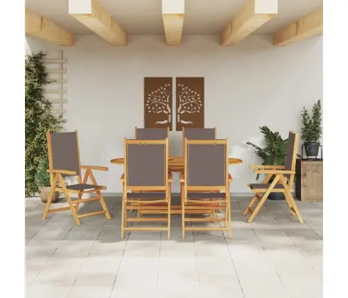 Dārza Ēdamgalds 7 Pcs Antracīts 6-Vietīgs Koks, Audums Vidaxl