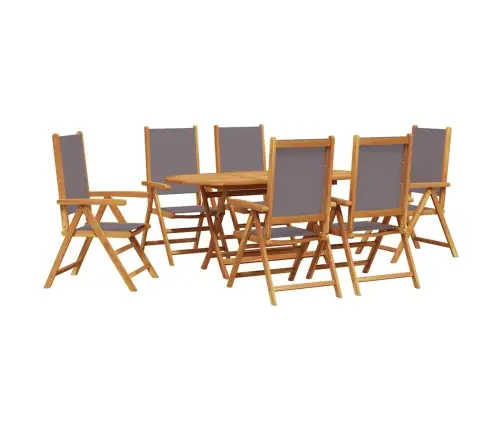 Dārza Ēdamgalds 7 Pcs Antracīts 6-Vietīgs Koks, Audums Vidaxl