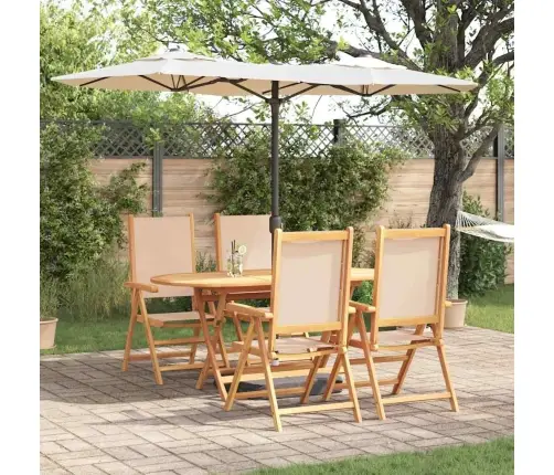 Aia Söögilaudade Komplekt 5 Pcs Beež Tugev Akatsiapuu