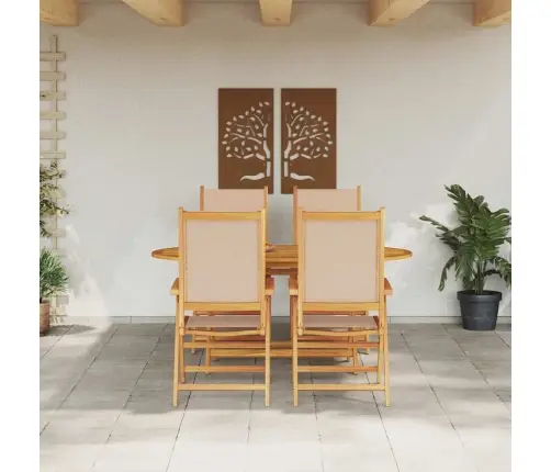 Aia Söögilaudade Komplekt 5 Pcs Beež Tugev Akatsiapuu