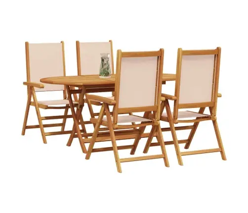 Aia Söögilaudade Komplekt 5 Pcs Beež Tugev Akatsiapuu