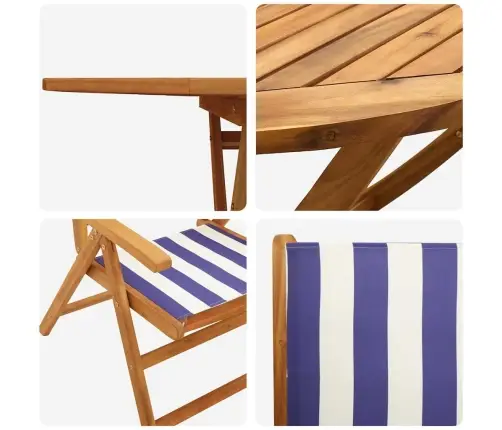 Sodo Valgomojo Komplektas 5 Pcs Mėlyna Ir Balta