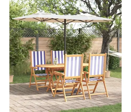 Sodo Valgomojo Komplektas 5 Pcs Mėlyna Ir Balta