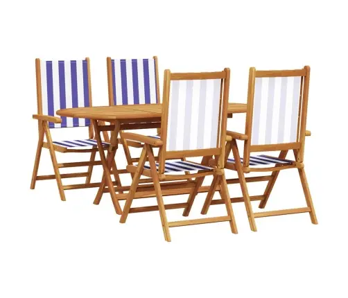 Sodo Valgomojo Komplektas 5 Pcs Mėlyna Ir Balta