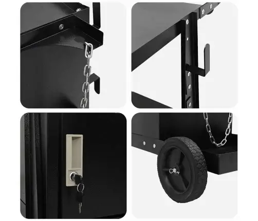 Metināšanas Ratiņi Melna 90 X 46 X 96 Cm Tērauds Vidaxl