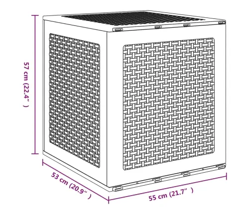 Salvestuskarp Ladustamisega Pruun 55 X 53 X 57 Cm Polüpropüleen