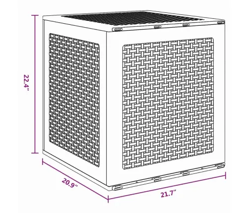 Dārza Uzglabāšanas Kaste Gaiši Pelēka 55X53X57 Cm Pp Vidaxl